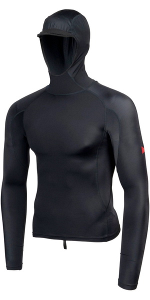2026 Florence Marine X Mens Long Sleeve Hooded Rash Vest FMSS00030 - Black